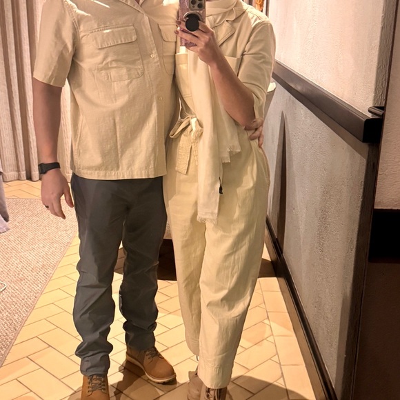 Banana Republic Cream Button-Up Jumpsuit - Picture 8 of 8